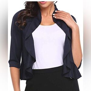 White House Black Market Women's Silk Cropped Sweater Short Sleeve Black Size S